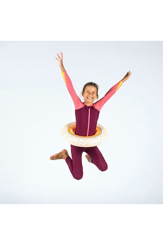 Şişme Yüzme Simidi - 51 Cm - Turuncu Gökkuşağı Baskılı