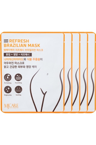 Mjcare Refresh Brazilian Mask - Yatıştırıcı, Nemlendirici Ve Aydınlatıcı Özel Bölge Maskesi 5'li