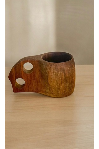 El Yapımı Ceviz Ağacı Ahşap Kupa - Kuksa