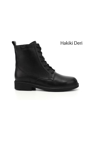 Gönderi(R) Gönderi R Kadın Siyah Floter Fermuarlı Kauçuk Taban Hakiki Deri Postal Bot Dkzb61342452 Siyah Floter