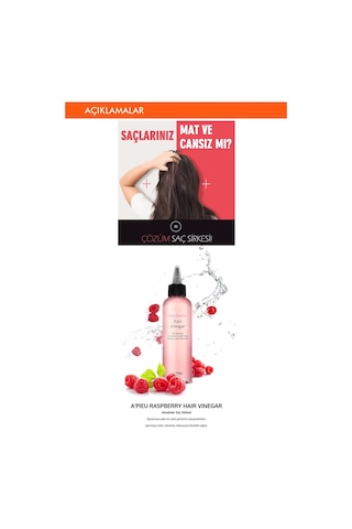 Missha A'PIEU Raspberry Hair Vinegar Saçlara Parlak Görünüm Veren Besleyici Ahududu Saç Sirkesi 200 ML