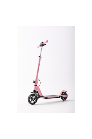 Mini Bonito Çocuk Katlanabilir, Led Işıklı, Amortisörlü Elektrikli Scooter Ayarlanabilir Direksiyonlu Dizlik Ve Dirseklik Hediyedir Pembe