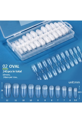 240 Parça Şeffaf Ultra Ince Dayanıklı Tips 02oval