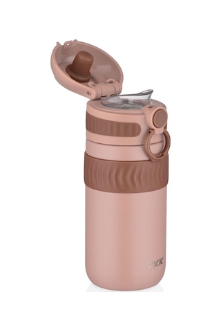 Tkk 450 Ml Pembe Çocuk Ve Yetişkin Paslanmaz Çelik Termos Matara - Kahve Termosu