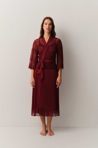 Suwen Antique Dantelli Uzun Sabahlık St4448615l102 Bordo