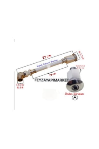 Gömme Asma Klozet Taharet Çubuğu 17 Cm 20 Cm Veya 27 Cm 17 Cm Dirsekli