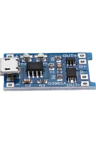 TP4056 Micro USB Korumalı Lipo 18650 Pil Şarj Devresi (10 Adet)
