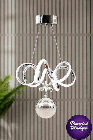 Barcelona Model Krom Kaplama Beyaz Işık Metal Salon Mutfak Oturma Yatak Odası Modern Led Avize Gri