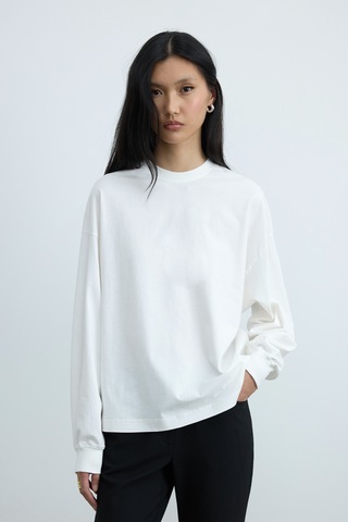 Suud Collection Ekru Dune Oversize Manşetli Tişört