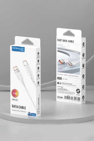 Dc65 Usb To Type-c 1m 3.0a Hızlı Şarj Kablo - Beyaz Standart