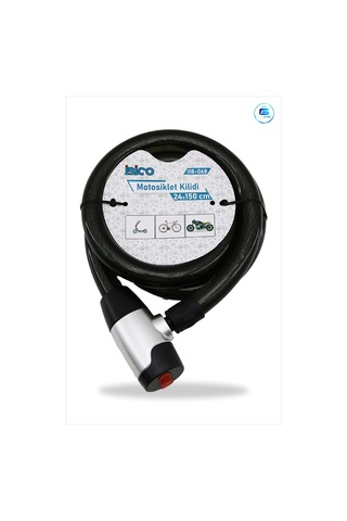 Motosiklet Kilidi Çelik Tel 24 Mm X 150 Cm Anahtarlı Pvc Kaplı Sc
