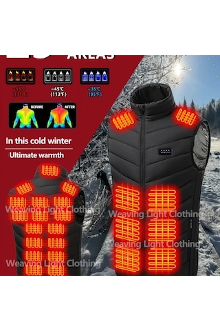 Willowhaven Isıtmalı Erkek Ve Kadın Yelek 4 Kontrollü 3 Isı Seviyeli Sırt Omuz Karın Boyun Isıtma Balıkçılık Kayak