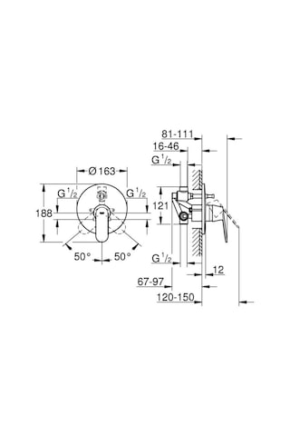 Grohe Eurosmart Cosmo Ankastre Banyo Bataryası 32879000 Krom