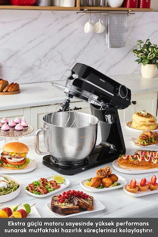 Multichef Artisan Kıyma Çekme/ Sucuk-sosis/içli Köfte Aparatlı Digital Ekran Tam Döküm Kıyma Aparatlı Hamur Yoğurma Makinesi 7l