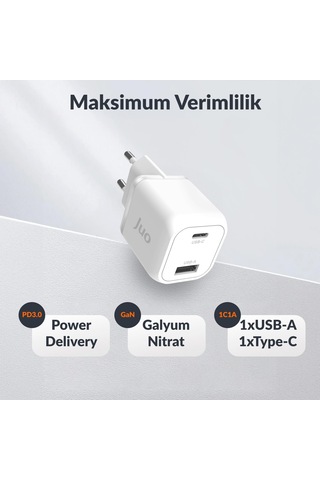 Lexroo 35w Gan Usb-c + Usb-a Şarj Aleti İphone & Samsung Pps Uyumlu Pd Qc4.0 Type-c Hızlı Şarj Standart