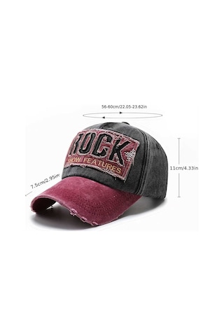 Tezzgelsin Unisex Eskitme Rock Nakışlı Ayarlanabilir Beyzbol Kep Şapka Siyah