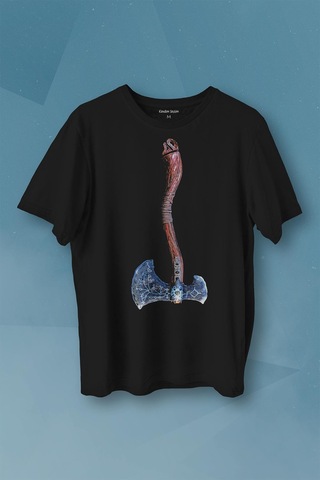 Balta Antik Eski Dönem Savaşçı Baltası Baskılı Tişört Unisex T-shirt 001