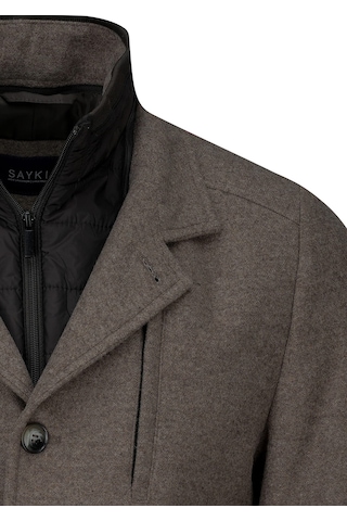 Hatemoğlu Vizon Slim Fit Hakim Yaka Yünlü Kaşe Palto 2982373 Vizon