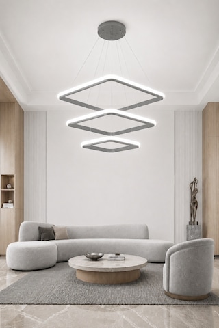 Melo 3'lü Led Sarkıt Avize Beyaz Işık Gri