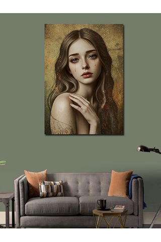 Kanvas Tablo Portre Ve Zarif Bakış 50cmx70cm