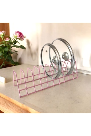 Tabaklık Rafı- Tencere Kapak Düzenleyici-tabak Kurutmalık Pembe