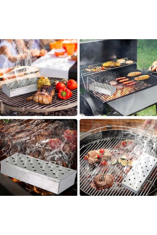 Aromawood Grill Mangal & Bbq Barbekü Aroma Talaşı Tütsüleme Kutusu Inox Grill Smoker Box