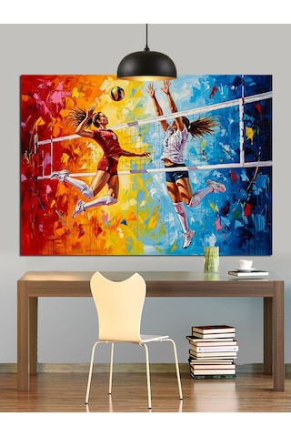 Voleybolcunun Smacı Dekoratif Kanvas - Mdf Ahşap Tablo