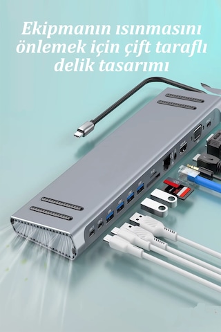 Qpen W28 14 İn 1 Usb-c Çok İşlevli Bağlantı İstasyonu