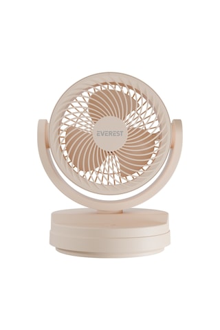 Everest Efn-509, Krem, 3 Kademeli Hız, 3lü 7&quot Kanat, Masaüstü, Type-c Vantilatör