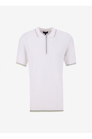 Fabrika Comfort Polo Yaka Regular Fit Jakarlı Kırık Beyaz Erkek Rayon Karışımlı Kazak Fc4sm-kzk 0781