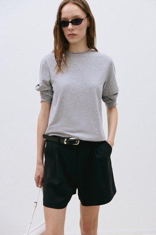 Suud Collection Siyah Mia Pileli Şort
