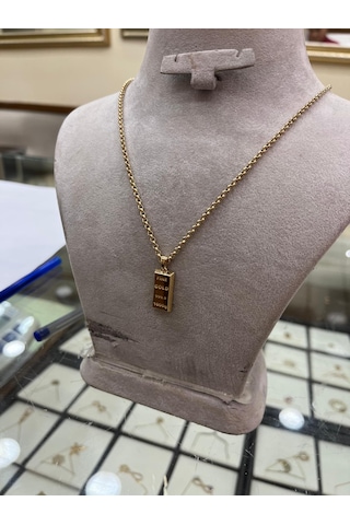 Çelikoğlu Kuyumculuk 14 Ayar Altın Külçe Kolye Uçu 2,26 Gr