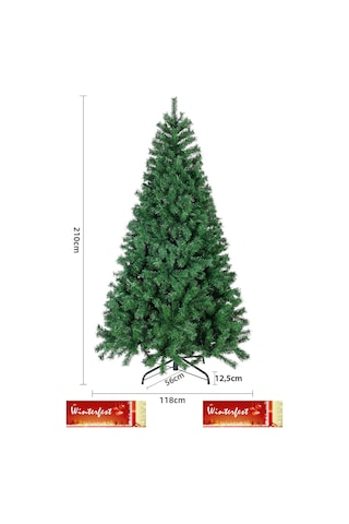 Yılbaşı Çam Ağacı 210 Cm 800 Gür Dallı Demir Ayaklı