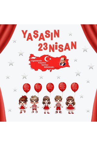 Yaşasın 23 Nisan Pano Süsü