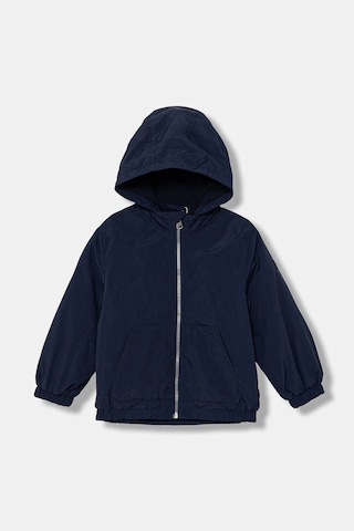 Erkek Bebek Lacivert Fermuarlı Kapüşonlu Yağmurluk Lacivert