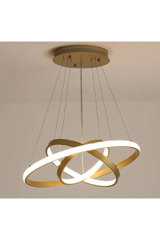 Gold / Platform / 60-50-30 Cm / 3 Renk Işık / Sarkıt Avize / 3 Yı Gold Sarı