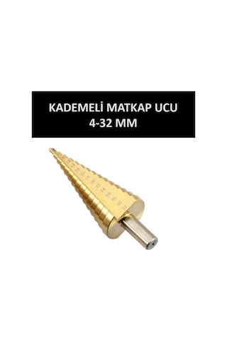 Matkap Ucu Kademeli Uç Sac Delme 4-32 Mm Matkaba Takılan Uç