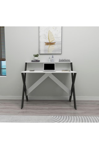 X Ayaklı Ders Çalışma Masası 50x90 Cm Antrasit & Beyaz Antrasit - Beyaz