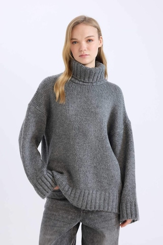 DeFacto Oversize Geniş Kalıp Balıkçı Yaka Basic Düz Triko Kazak Tunik A6445AX24CWAR192 Antrasit