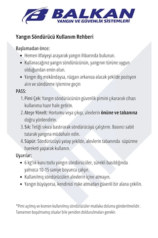 2 Kg Tozlu Kkt Abc Yangın Tüpü Tüvtürk Uyumlu 4 Yıl