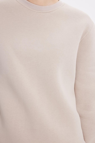 Tudors Kadın Oversize Geniş Kesim Pamuklu 3 İplik İçi Polarlı Basic Taş Bisiklet Yaka Sweatshirt-42070 Taş