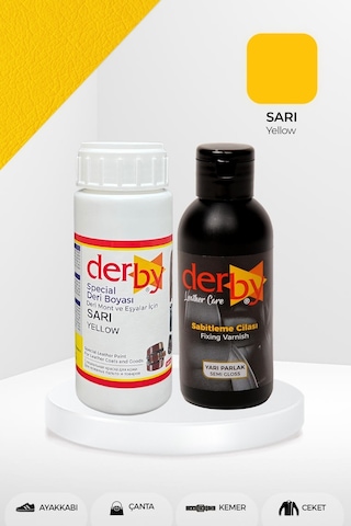 Derby Deri Mont Boyası ve Sabitleme Cilası 100 G Set