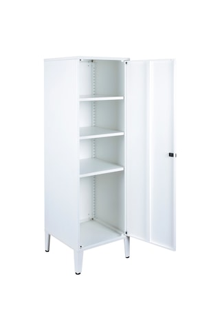 Lande Ziglat Serisi Kilitli Metal Home Office Dolabı Metal Kapaklı Beyaz Ral 9003 450x1390x450 Mm Gri-beyaz