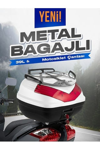Wg39 Sırt Dayamalı Premium Metal Bagajlı Çanta Beyaz + Bilyalı Kilit 25x1000 Mm Hediyeli Beyaz