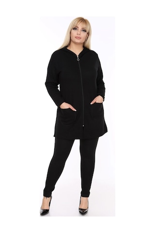 Kadın Siyah Büyük Beden Sweatshirt 2F-0428 Siyah