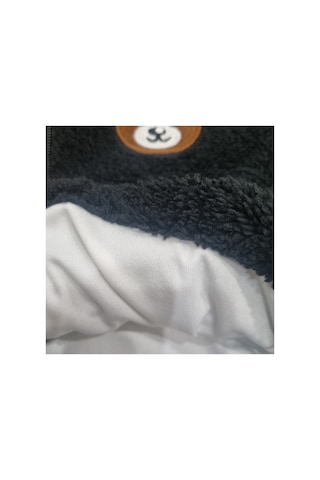 Uğur Bebe Siyah Renk Astarlı Peluş Kapüşonlu Ayıcık Nakışlı Bebek Hırkası Yumuşacık Ve Sıcak Tutar Siyah Siyah