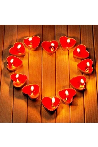 50 Adet Tea Light Kalpli Mum Kırmızı Mum Tealight Mum Yılbaşı Mumları Romantik Dekor Mum