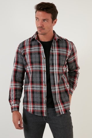 Buratti Ekoseli Uzun Kollu Slim Fit Kışlık Erkek Gömlek Cf21W112844 Gri