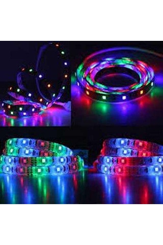 4040 Rgb Şerit Led İç Mekan 5 Metre Çok Renkli