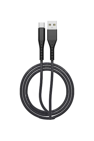 Lebron Şarj Kablosu Usb Type-c 3.0a Data Kablo Ap210 Siyah Hasır Örgü